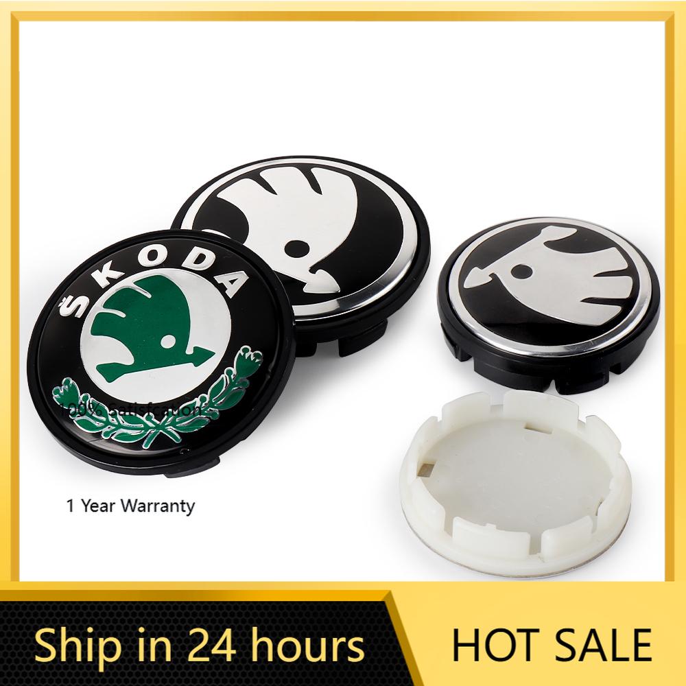 Car Sticker 2025 Hot 4pc 55mm 65mm Car Original Wheel Center Cover Hub Cap Emblem Replacement For Skoda Octavia Fabia Rapid Yeti