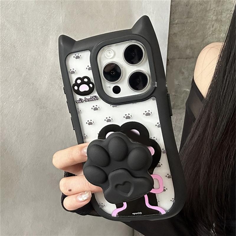 Roztomilý 3D držák Griptok ve tvaru kočičí tlapky, Držák na telefon, Podpora s prstovým kroužkem Pro iPhone Samsung Sklopný Griptok držák Univerzální příslušenství