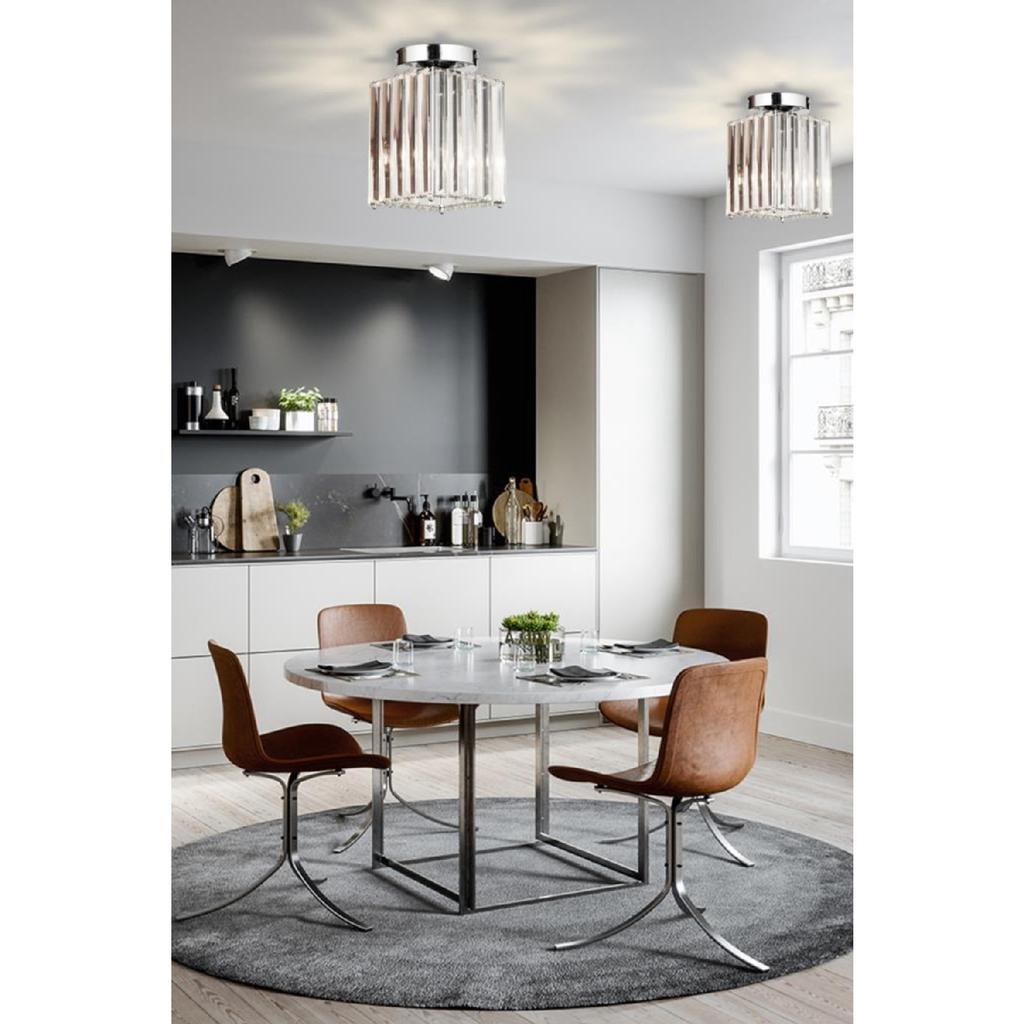 Plafonier Candelabru din piatră de un singur cristal de argint