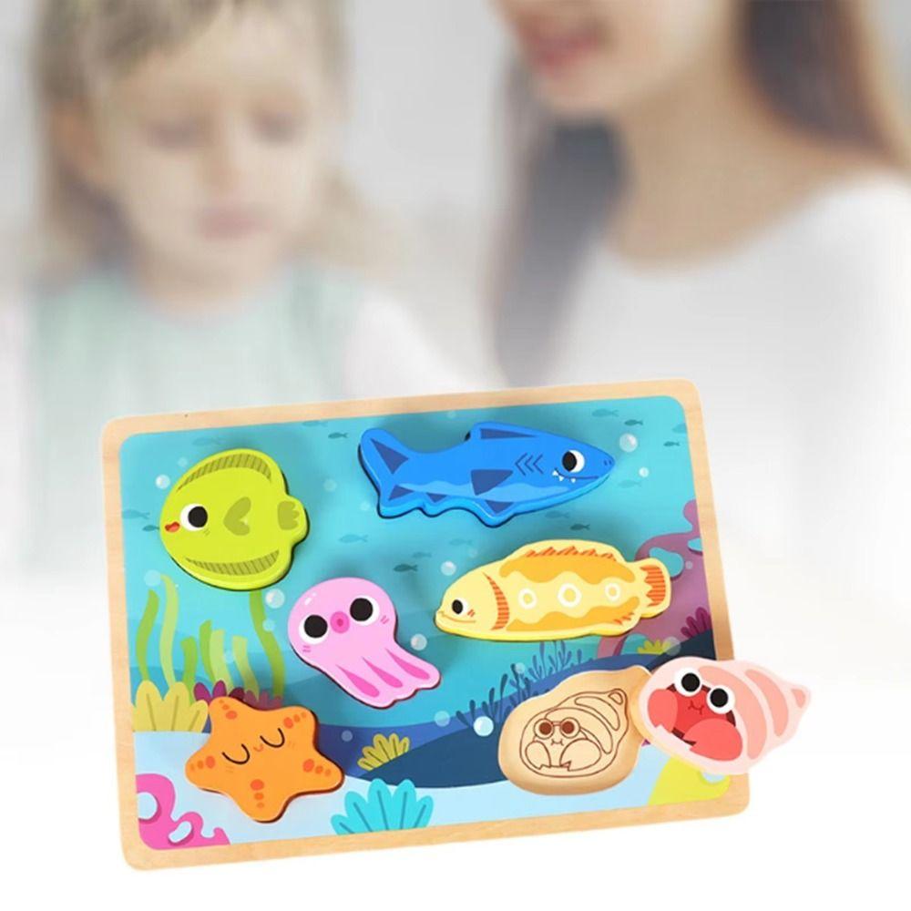 Puzzle Board Wooden Toys 3D Puzzles Pattern Cognitive Animal Jigsaw Toys  Kindergarten Kids