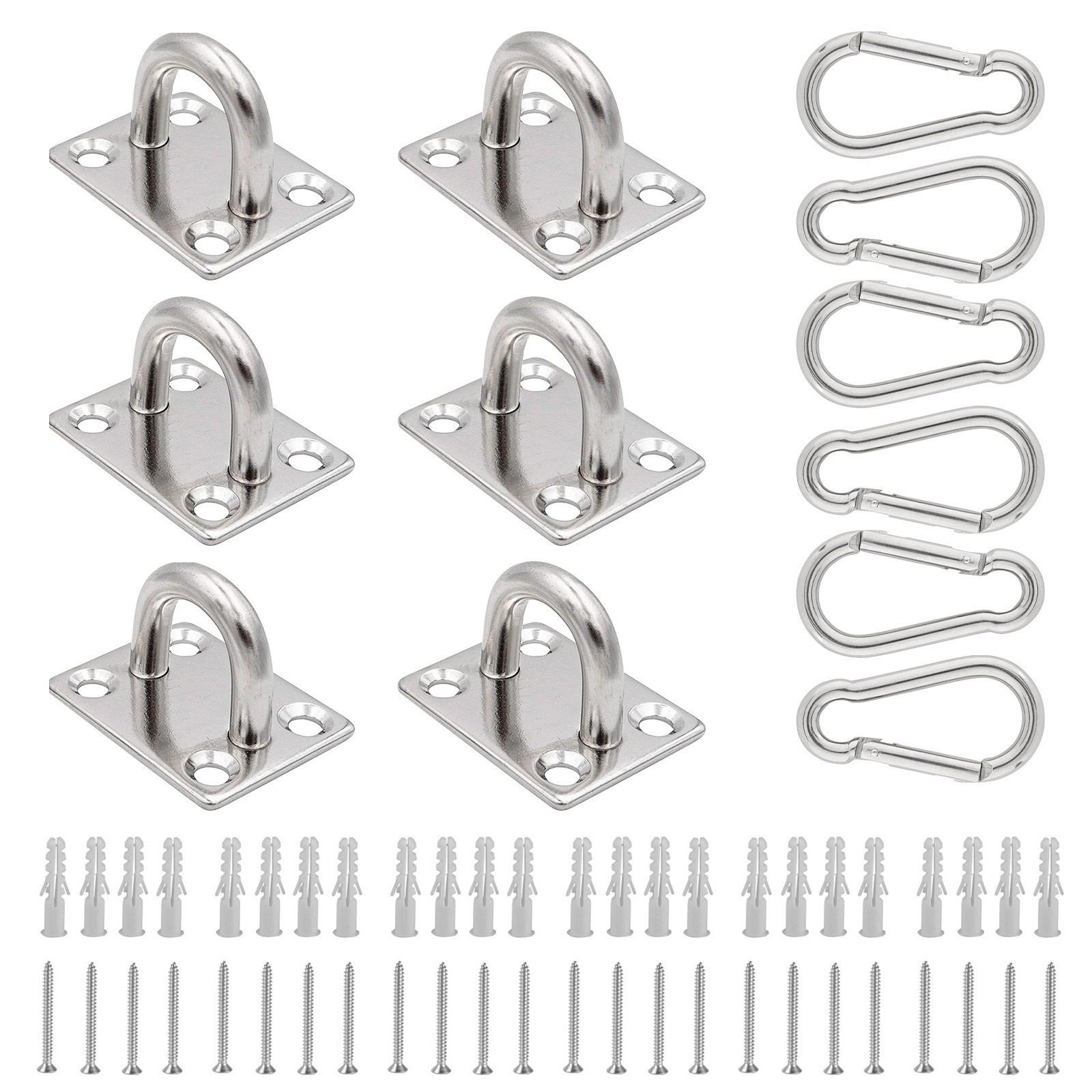 

6 шт. Настенные монтажные крюки Рым-болты Морская фурнитура Многофункциональные настенные монтажные крюки для тренировочных эластичных лент, качелей