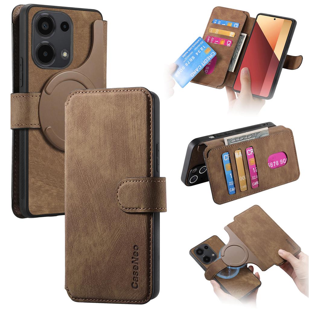 For Xiaomi Redmi Note 13 Pro 4G/Poco M6 Pro 4G Magnetic Case CASENEO Detachable Leather Phone Wallet Cover