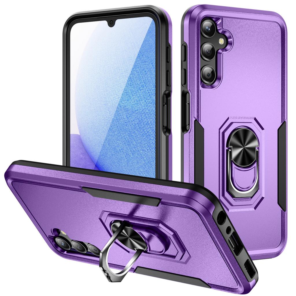 For Samsung Galaxy A25 5G (Global) (161.0 x 76.5 x 8.3mm) Case Military Grade Ring Kickstand PC+TPU Phone Cover
