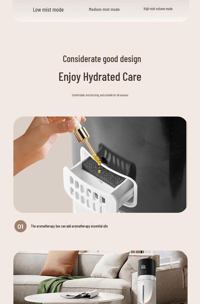7L Large Capacity Home Humidifier with Colorful Lights, Air Purifier & Aroma Diffuser for Mother and Baby Bedroom