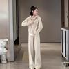 Plus Size Autumn and Winter Chic Casual Sports Suit Ladies's Hooded Sweater Wide-leg Trousers Two-piece Suit