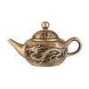Dragon and Phoenix Brass Wine Pot with Baifu Copper Cylinder – Auspicious Teapot and Teacup Decoration for Restaurants