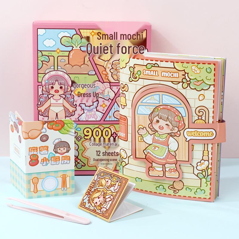 

Набір наліпок для тихої 3D книги Little Mochi DIY - Попередньо вирізаний дитячий набір для рукоділля, подарункова коробка