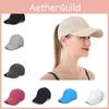 Summer Pure Color Baseball Cap For Women Cross Ponytail Cap With Mesh Design Quick-drying And Sun Protection