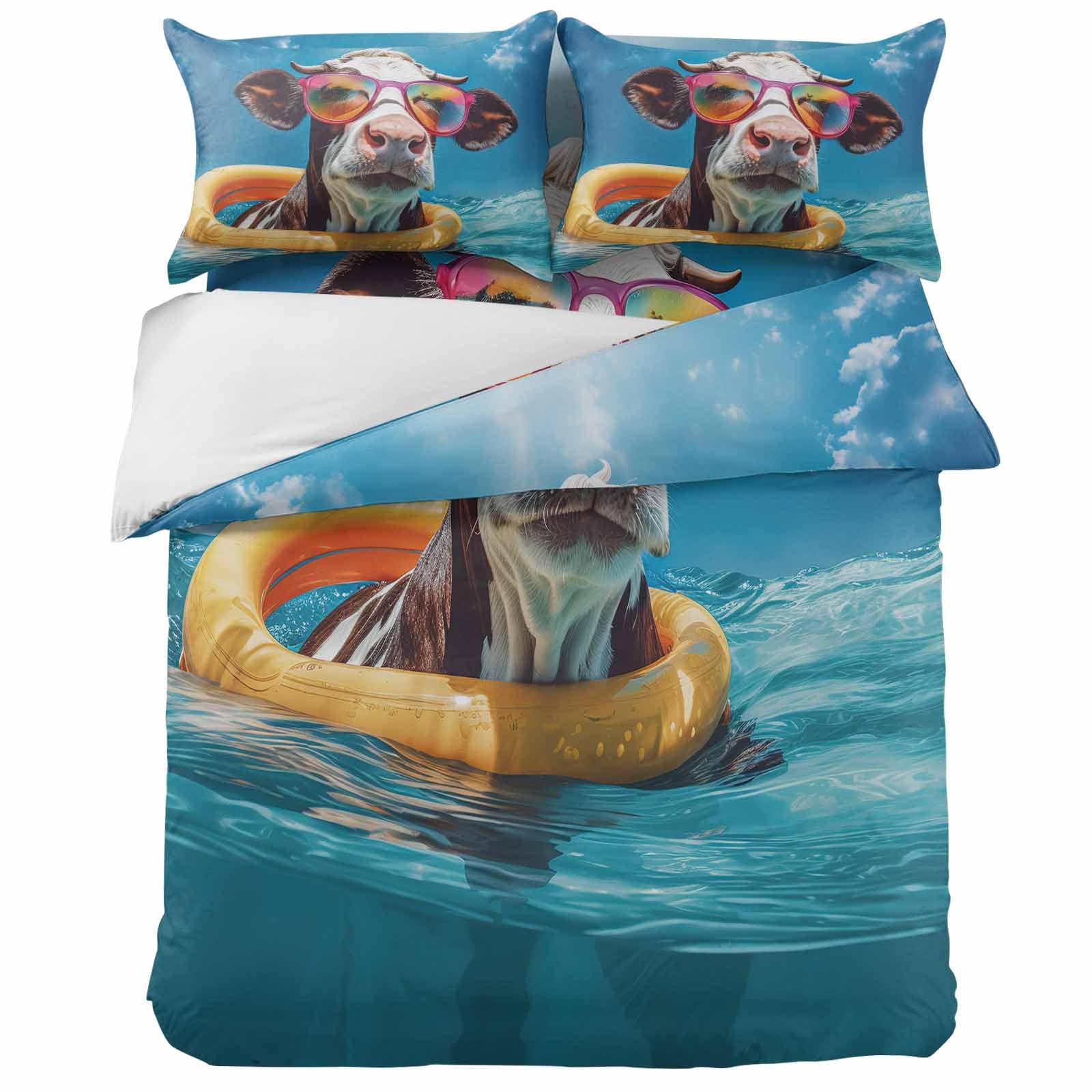 

Swimming Ring Duvet Cover Sets For Kids Queen Quilt Covers Lightweight Down Room Decor 2 Pillowcases 1 Duvet Cover No Comforter EU Single(135*200cm)3pcs