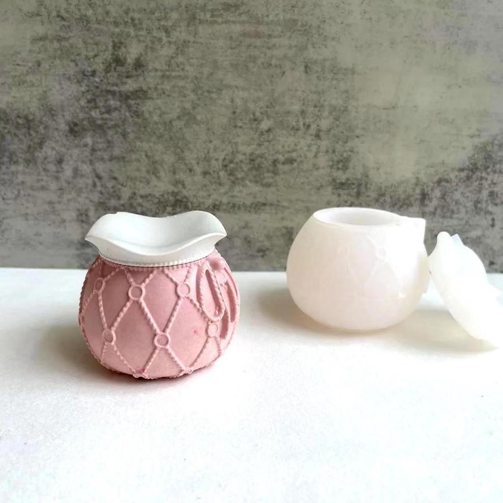 Oppbevaringskrukke Silikonformer for Epoxy Resin Velsignelsespose Liten Krukke Keramikk Gipsform Smykkeoppbevaringsboks Silikonform Håndverk