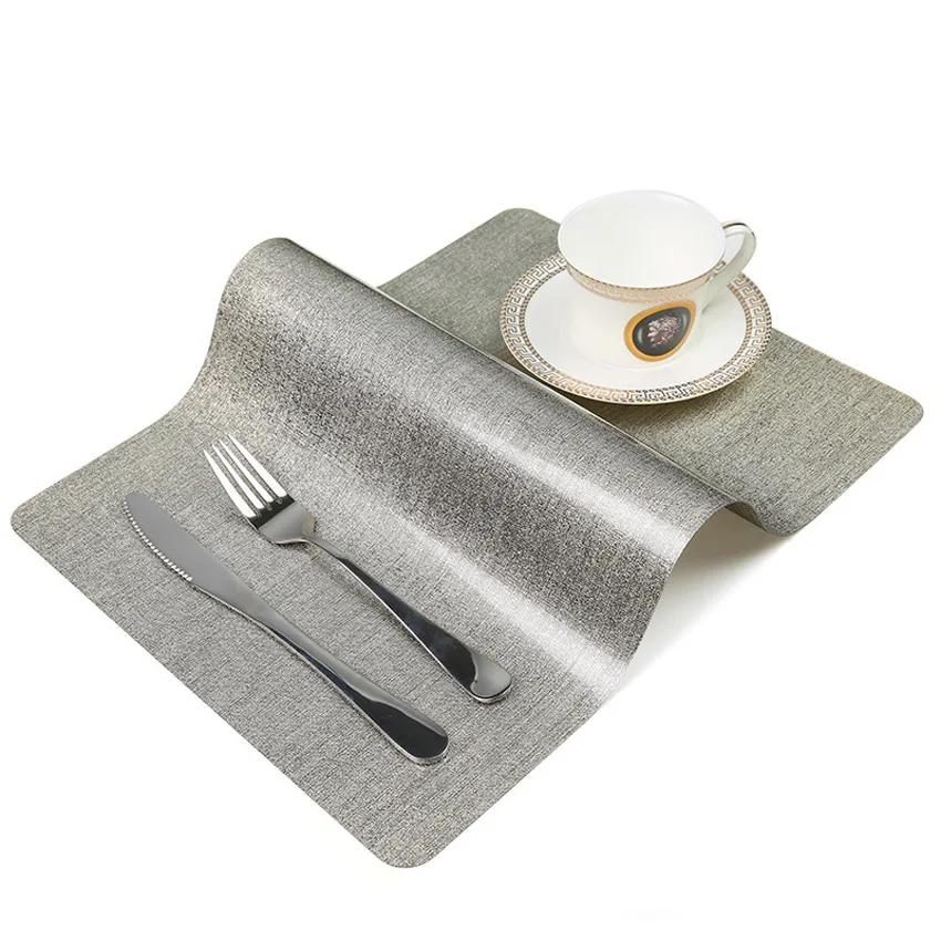 Waterproof Anti-oil Placemat PVC Dining Table Mat Golden Disc Pads Bowl Pad Coasters Table Cloth Pad Slip-resistant Pad 2/4/6pcs