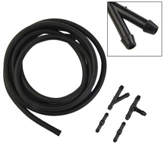 ABS Plastic+Rubber 1*2 M Hose 4X Hose Connectors For Windscreen Washer