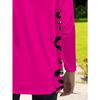 Großformatiges Damen-Oberteil in leuchtendem Pink mit Aufdruck, langärmelig, locker geschnitten, mit Taschen, modisches lässiges T-Shirt für Damen mit eleganter Leopardenmuster-Verzierung