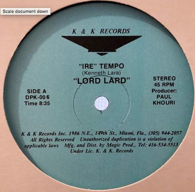 12inch Record LORD LARO  Irie Tempo DPK006 K  K Records 1981 US Reggae Ska  Dub Used