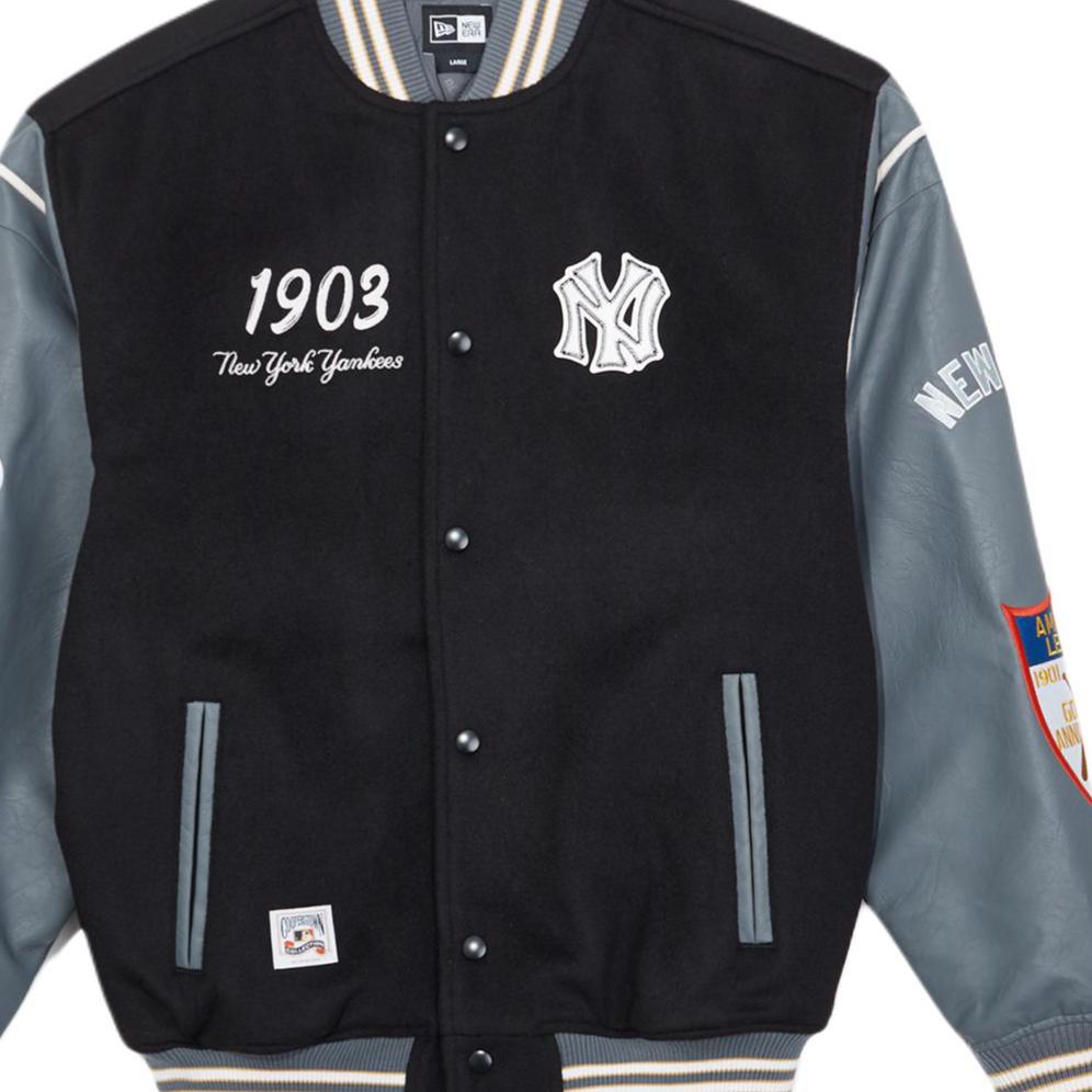 New Era FW25 Frenzy Corner Series MLB New York Yankees Retro Letter Embroidery Logo Casual Single-Breasted Drop Shoulder Jacket 14726753