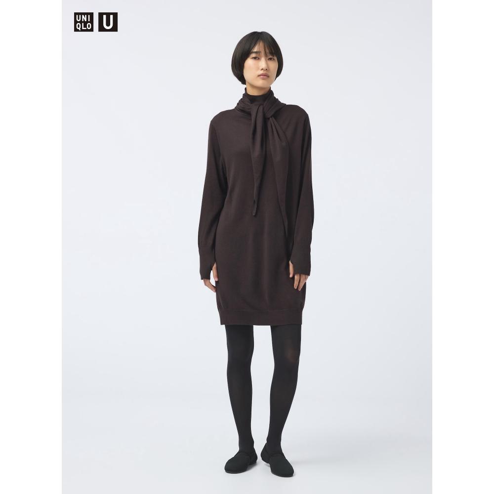 

Uniqlo Japan Merino Blend 3-стороннее мини-платье