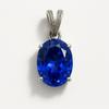 20 Ct CERTIFIED Natural Blue Sapphire Pendant Oval Cut 925 Sterling Silver