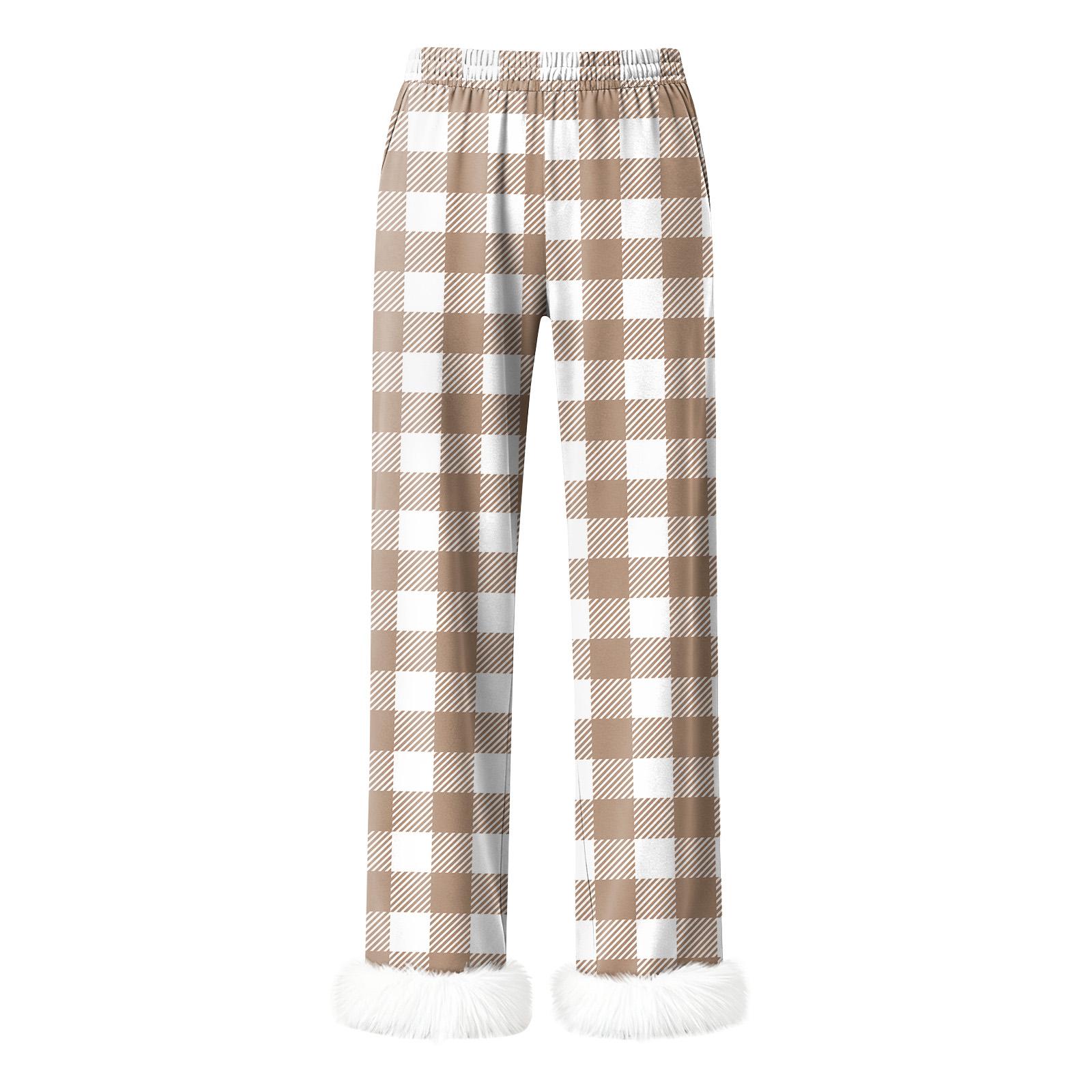 

Women s Fashionable Casual Trousers, Plaid Print Trousers XXL хаки
