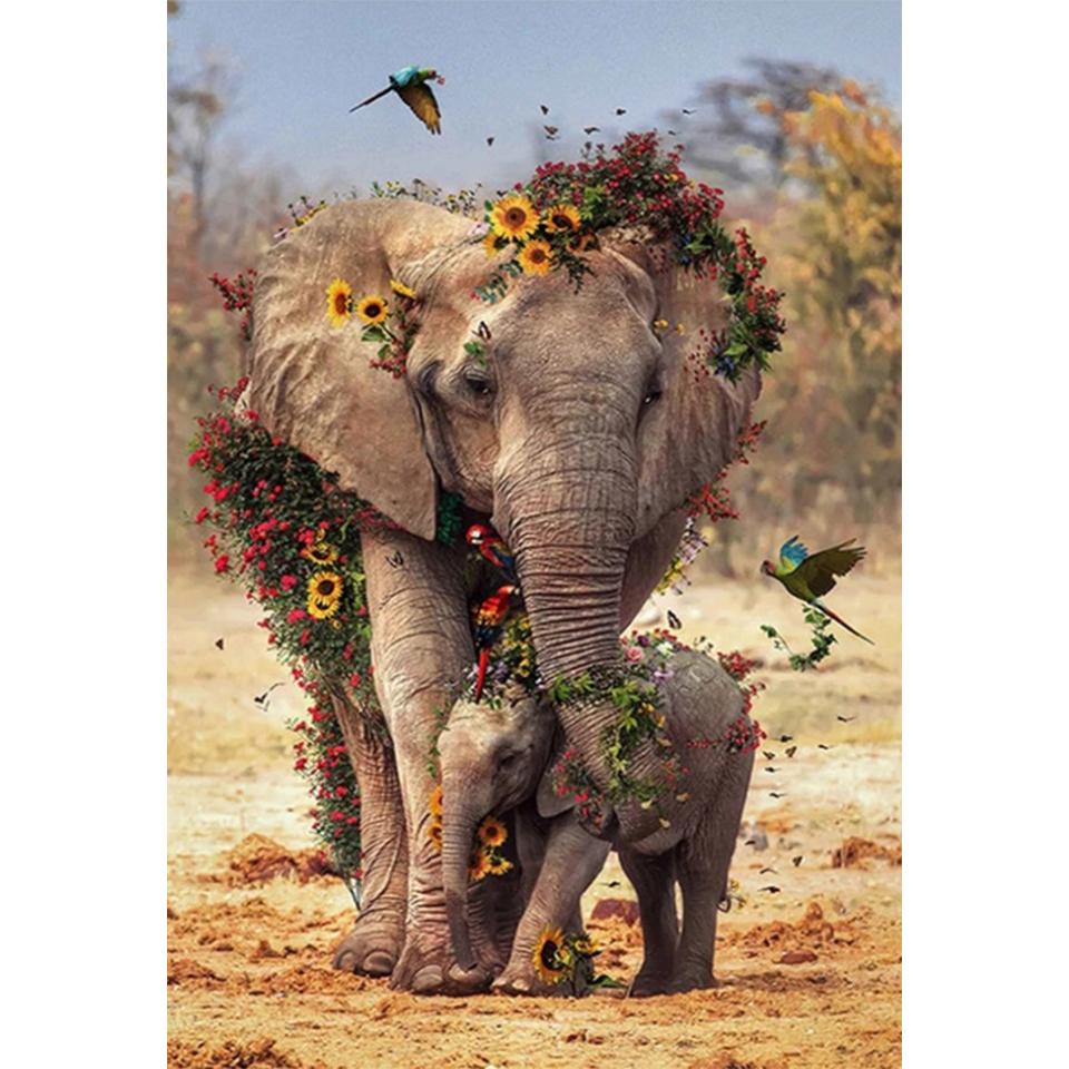 Pictură cu diamant 5D DIY, animal, elefant, imagine cu strass, broderie cu diamante, mozaic, artizanat, cadou, decorare pentru mobilier