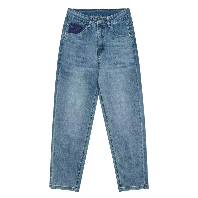 

Весенне-летние женские джинсы с высокой талией, шаровары, свободные тонкие универсальные брюки-морковки, брюки Pops Tide 2XL