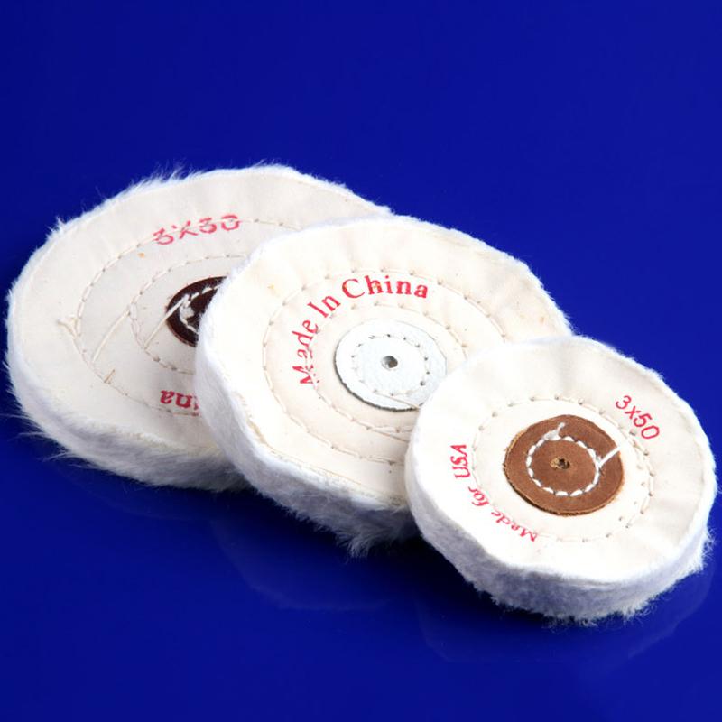 1pc 3-8 Inch Cotton Lint Cloth Buffing Wheel Grinder For Gold Silver Jewelry Mirror Polishing Wheel Flannelette Tools
