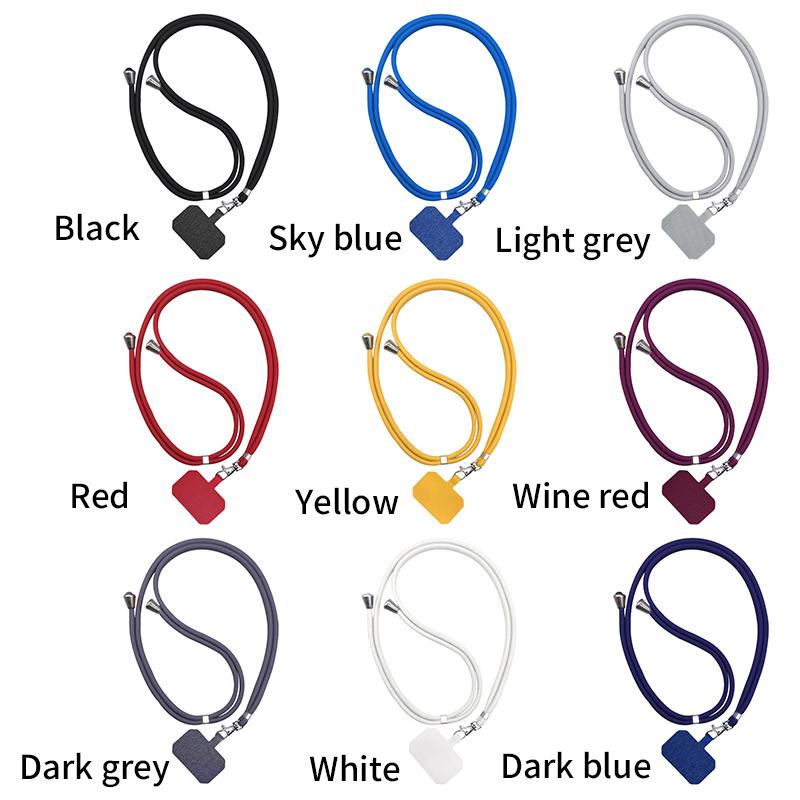 Sangle Téléphone Universelle Réglable - Bandoulière/Cou | Compatible Tous Smartphones | Bleu - 2 Patchs Inclus