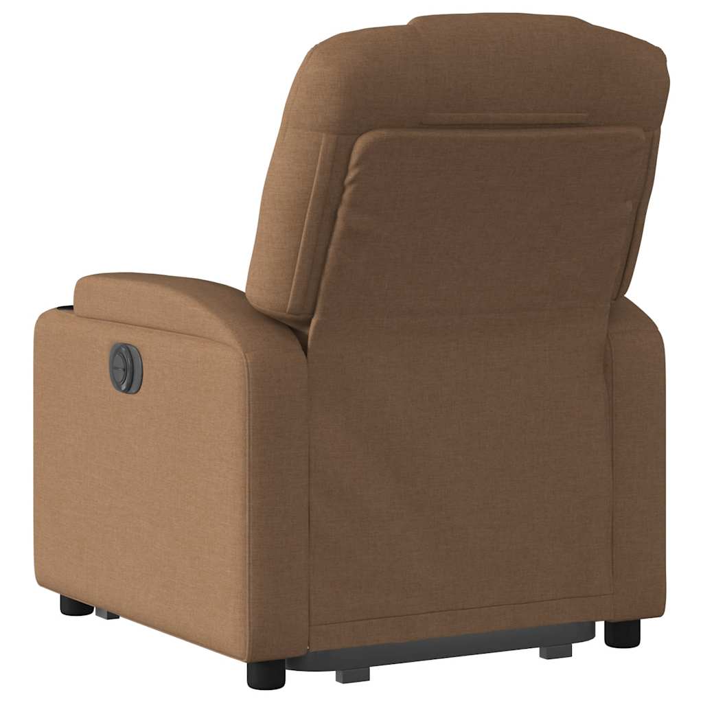 Recliner Chair with Lift Assist Brown Fabric