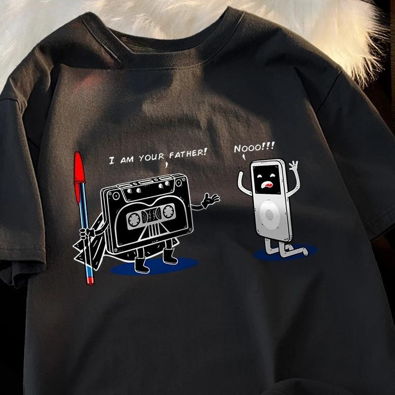 Fun Cassette Tape I Am Your Father Printed Women Clothes Hip Hop T-Shirts Summer Casual Short Sleeve Streetwear T Shirt Clothes