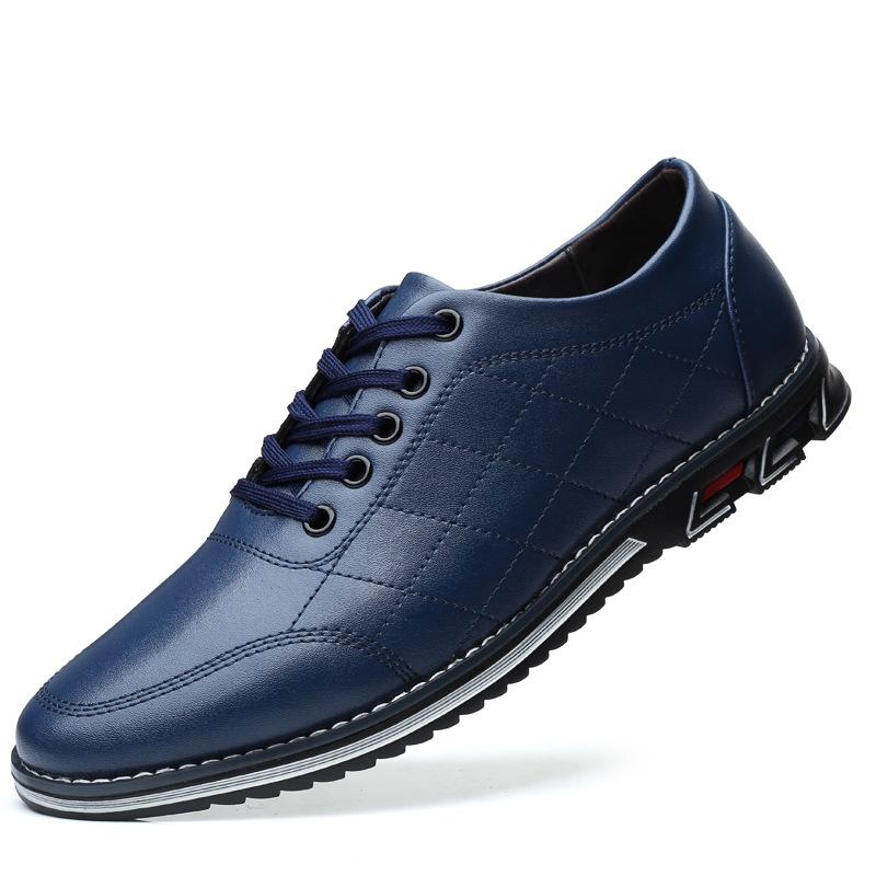 Fashion Big Size Solid Color Cow Leather Shoes for Men Spring Autumn Fashion New Designer Lace Business Casual Shoes Man