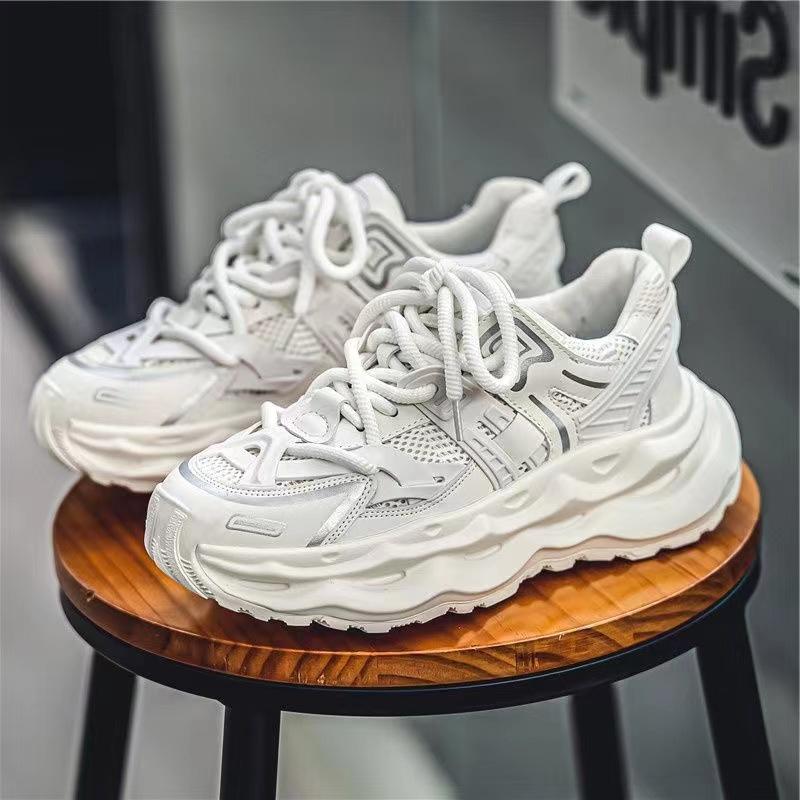 Color Block Design Men Height Increasing Shoes Luxury Casual Sneakers Men Platform Trainers Fashion Thick Sole Sneakers Man