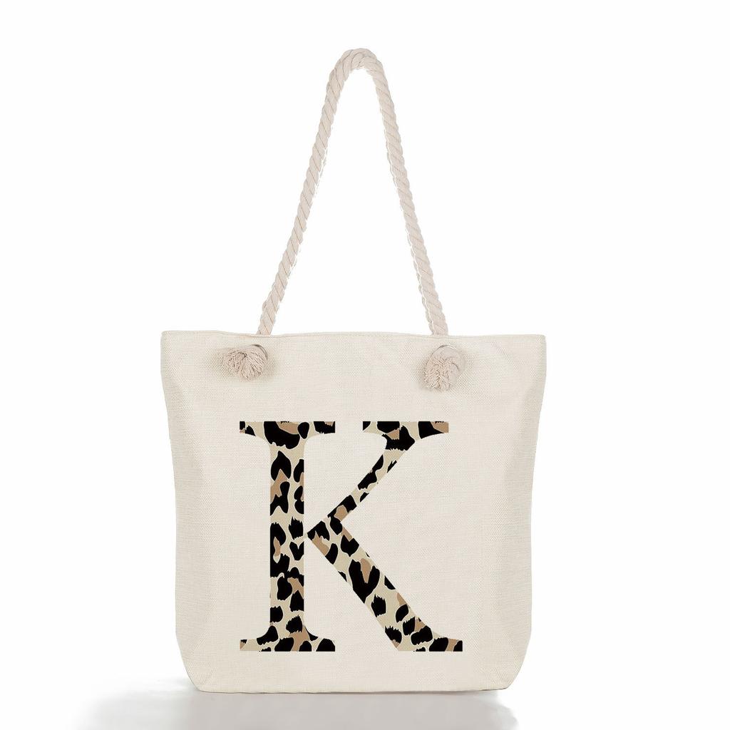 Leopard Print Print Thick Rope Single-shoulder Beach Bag 7276 CLE