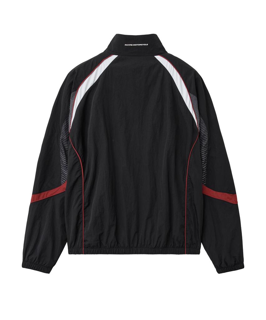 PHYPS MOTORCYCLE Piping Block Track Nylon Jacket Black