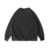 Men's And Women's Casual High-weight Washed Distressed Long-sleeved Men's Off-the-shoulder Retro Loose Round-neck All-cotton Top