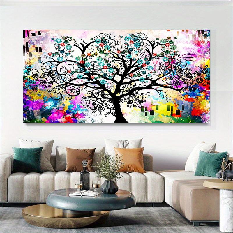 Canvas Painting Abstract Colorful Art Tree Flower Landscape Poster Print Picture For Wall Decor For Living Room Bedroom Wall Art Home Decoration