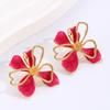 Retro Sweet Fashion Double Layered Flower Petal Earrings For Women