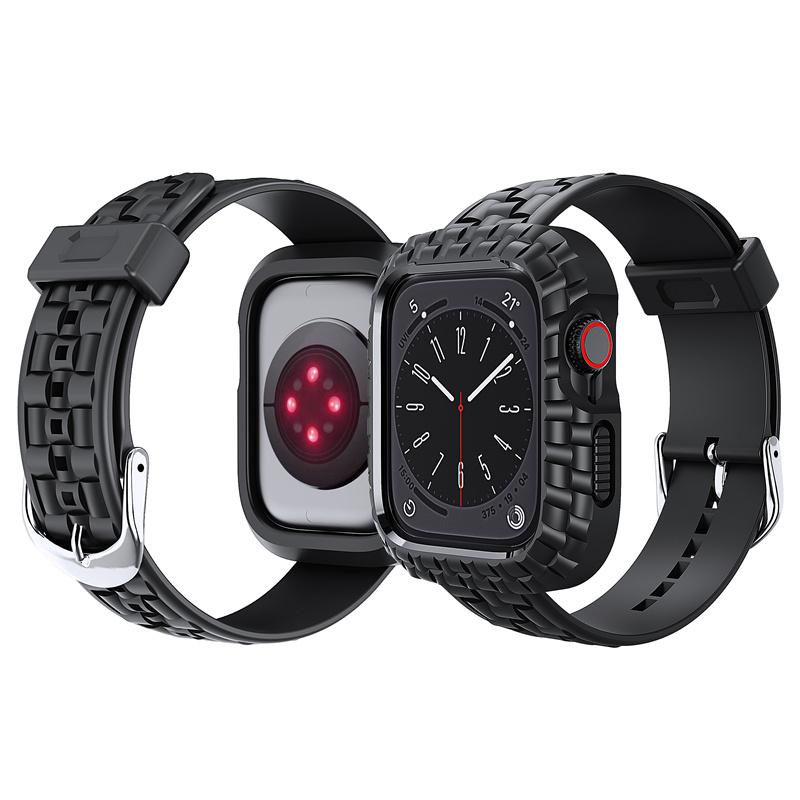 Silicone Watch Strap+Case for Apple Watch Ultra Band 49mm 45mm 41mm 44mm 40mm Sport Bracelet Cover Bumper iWatch 9 8 Se 7 6 5 4