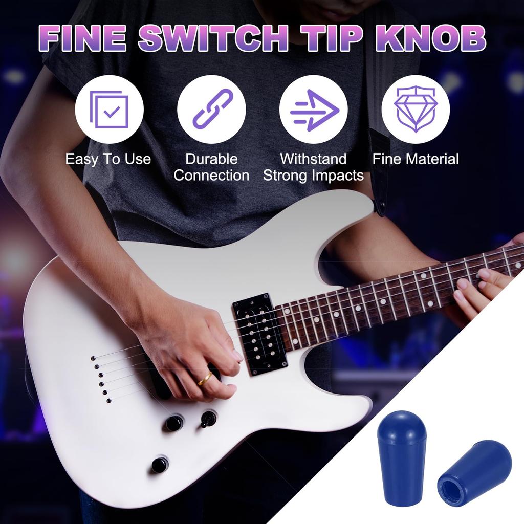 uxcell Switch Tip Knobs for Electric Inch Toggle Switch Imported Durable Replacement Parts for Electric Blue Guitars, 2-Pack, 8/32 Screw, 5-Way/3-Way