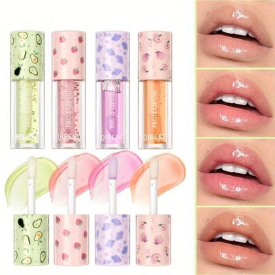 Feuchtigkeitsspendender und feuchtigkeitsspendender Lipgloss mit Fruchtgeschmack, transparenter Lippenbalsam gegen Risse
