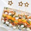 100pcs Gold Star Cocktail Picks 12cm Long Fancy Toothpicks Decorative Toothpicks Skewers for Appetizers Holiday Party Supplies