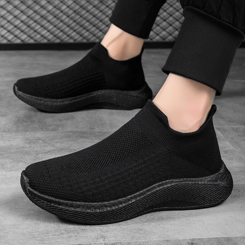 Shoes Mesh breathable casual sports shoes travel running fly woven mesh shoes couple soft sole lightweight socks shoes 36