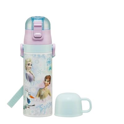 Water 470ml or 430ml Disney Frozen Size Stainless Sports Children's Bottle, 2-Way, (Direct Drink) (Cup), Design, 26, Girls, Steel, Insulated,