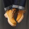 3518 Martin Boots Thick-soled Heightening High-top Locomotive Tooling Retro Lace-up Outdoor Mountaineering Boots Rhubarb Boots