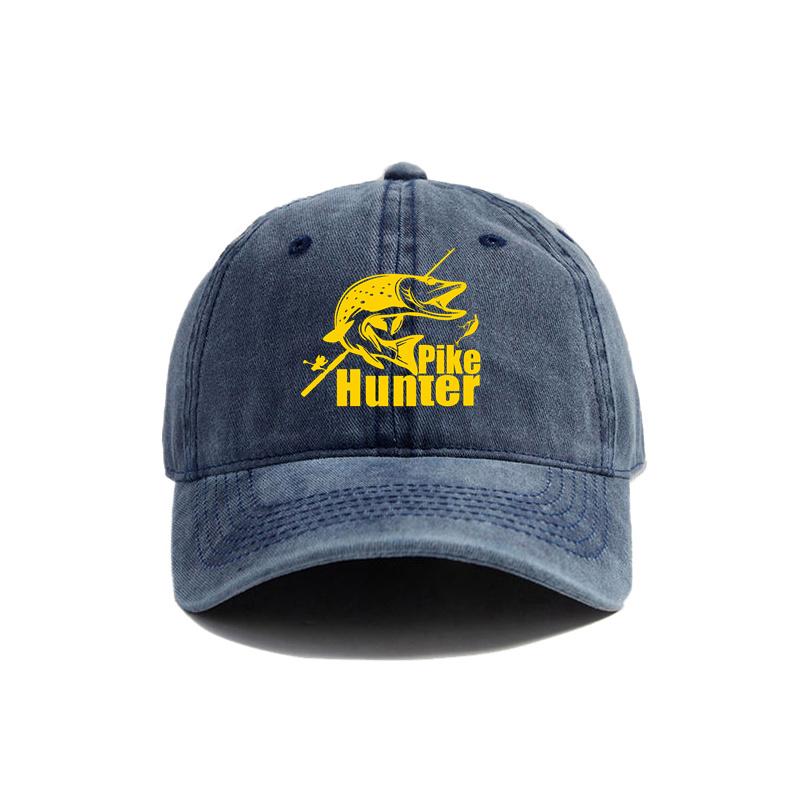Pike Hunter Basebollkeps Sliten Keps Fiskare Unisex Fiske Unisex Retro Utomhus Sommar Justerbar Hatt MZ-168