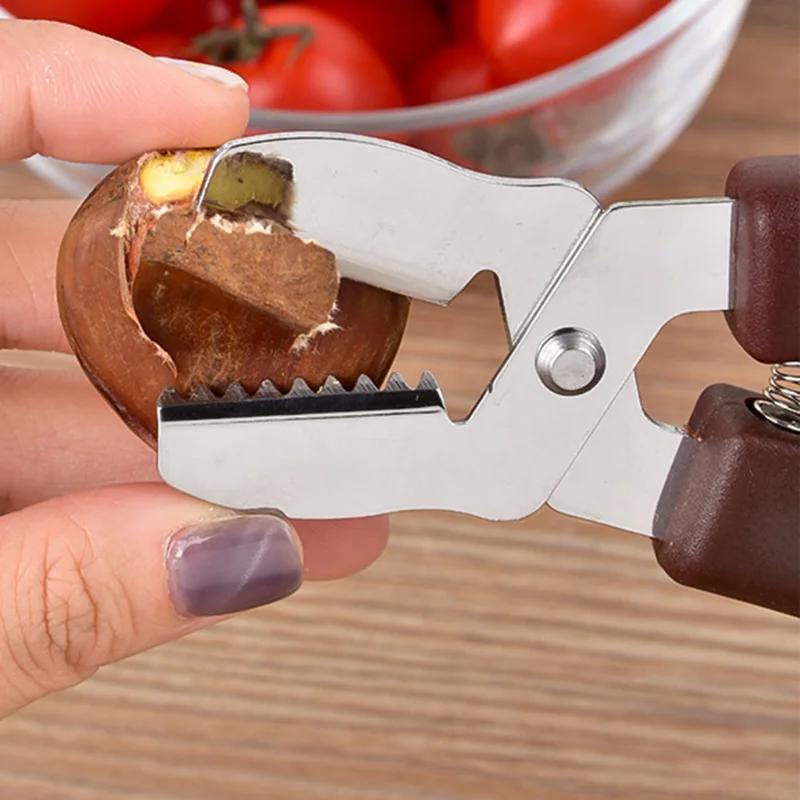 New Creative Multi-function Chestnut Clip Stainless Steel Walnut Clip Sheller Chestnut Opener Kitchen Tools Cutter Gadgets