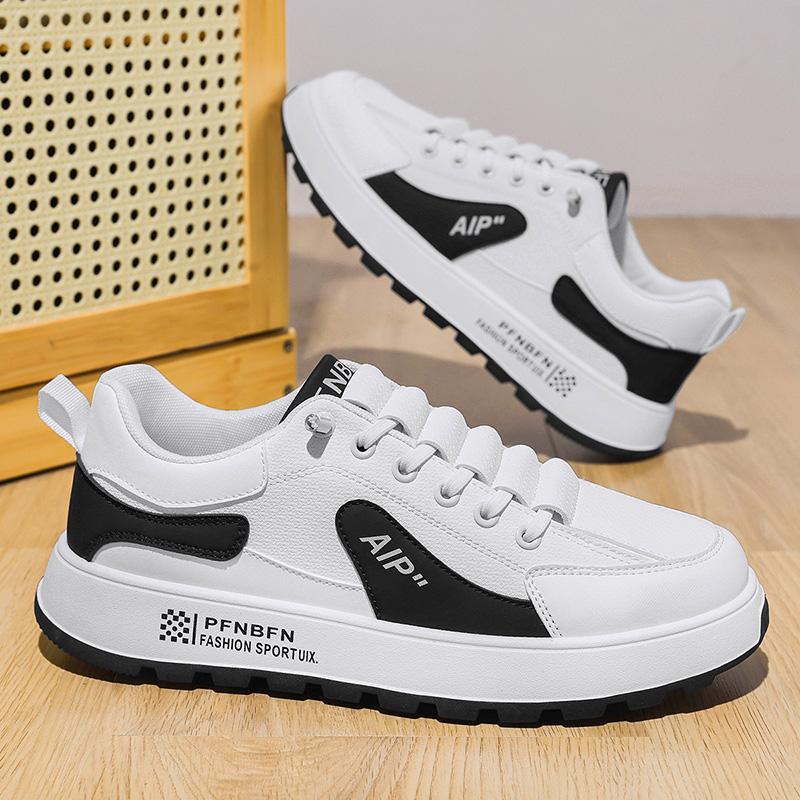 

Модная мужская весна 2025 Новые на толстой подошве Роскошная спортивная Универсальная повседневная обувь для скейтборда С цветными блоками Дышащая Мужская трендовая белая обувь 44 белый