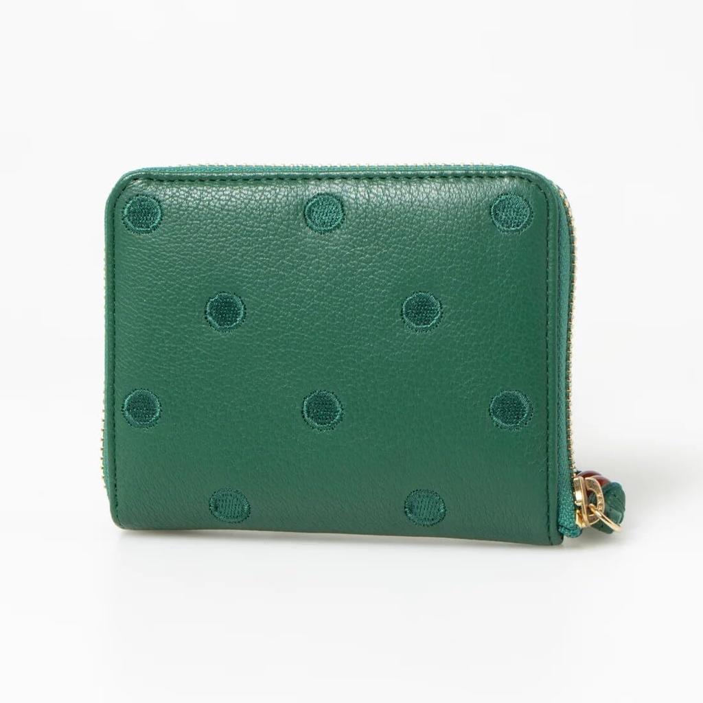Dot Embroidery Round Palm Fit Wallet