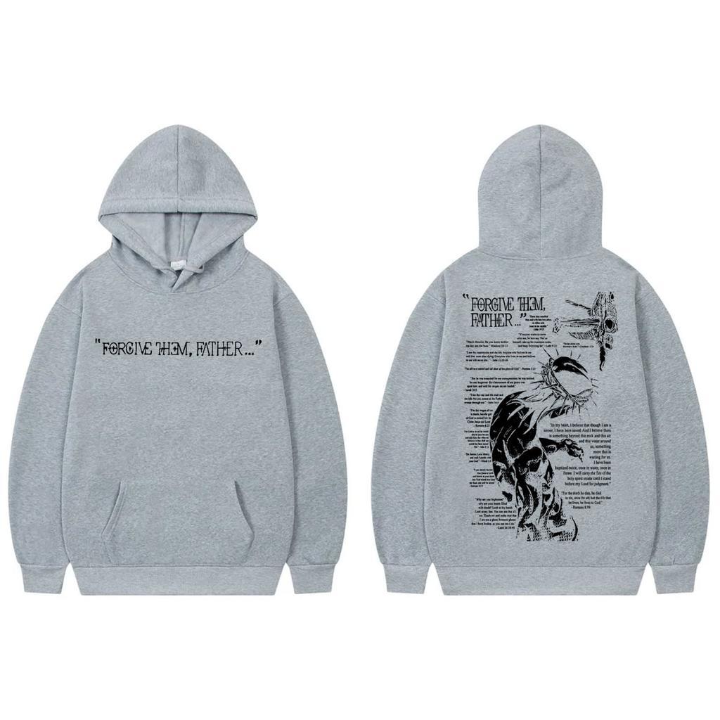 Christian Religious Jesus Forgive Them Father Hoodie Fashion Vintage Hooded Sweatshirts Men's Women's Casual Oversized Pullovers