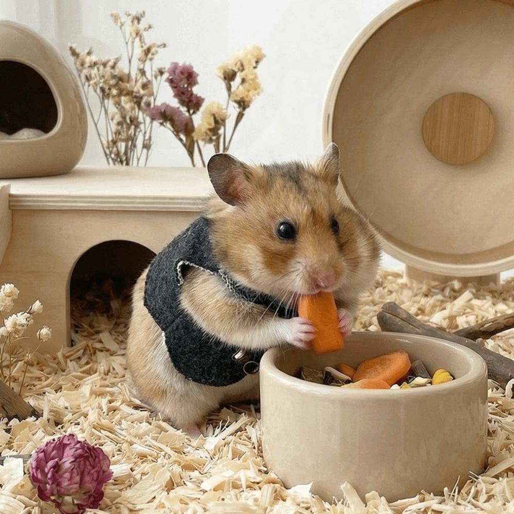Retro-Schnalle Hamsterweste Ärmellos Kleintierjacke Gemütliche Hamsterjacke Foto-Outfit
