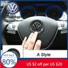 Pro VW Volkswagen Jetta MK5 Golf 3D ABS Dutý Středový Znak Volantu Auta Samolepka pro Volkswagen Passat MK6 MK7 CC Pol