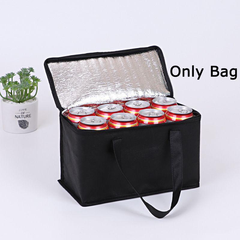 WTEMPO Портативные напитки пиво напитки алюминиевая фольга изоляционные сумки-холодильники термопакет на молнии для обеда изоляционная сумка для улицы сумка для охлаждения продуктов питания 281714cm чёрный 1125₽
